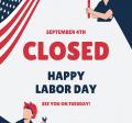 City offices closed. Happy Labor Day