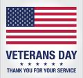 American Flag with text - Veteran's Day Thank you for your service