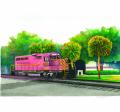 Iconic Newberry Art Winner- Train on Tracks