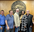 Newberry City Manager Mike New, Newberry Commissioners Mark Clark and Monty Farnsworth, Newberry Mayor Jordan Marlowe, Archer Ma