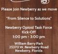 Newberry Opioid Task Force Kick-off Saturday, October 23,2021, 1 pm to 3 pm william Barry Park 25370 W. Newberry Rd, Newberry Fl