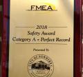 FMEA 2018 Safety Award Category A-Perfect Record presented to the City of Newberry