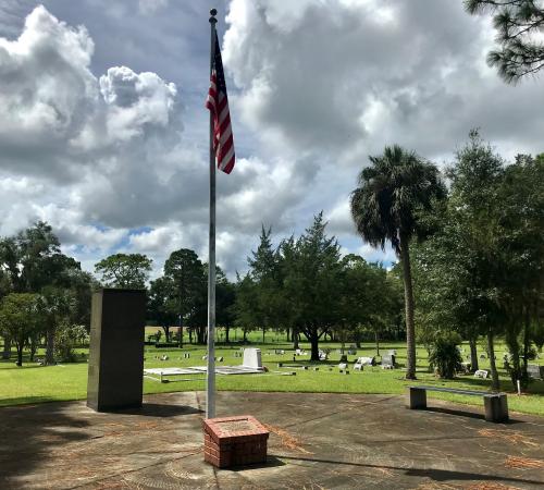 Flag at cemetery