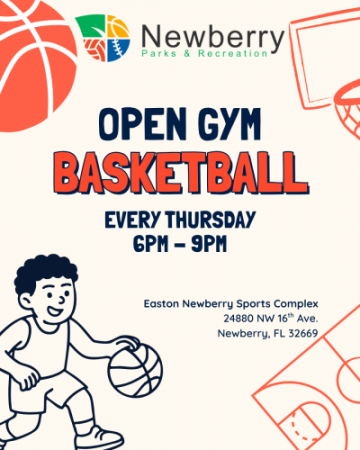Open Gym Basketball Flyer - Every Thursday 6-9PM at Easton