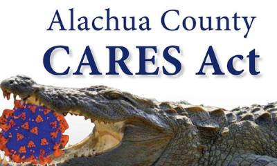 Alachua County CARES Act - Aligator with COVID 19 Virus