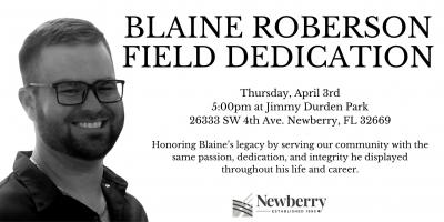 Blaine Roberson Field Dedication