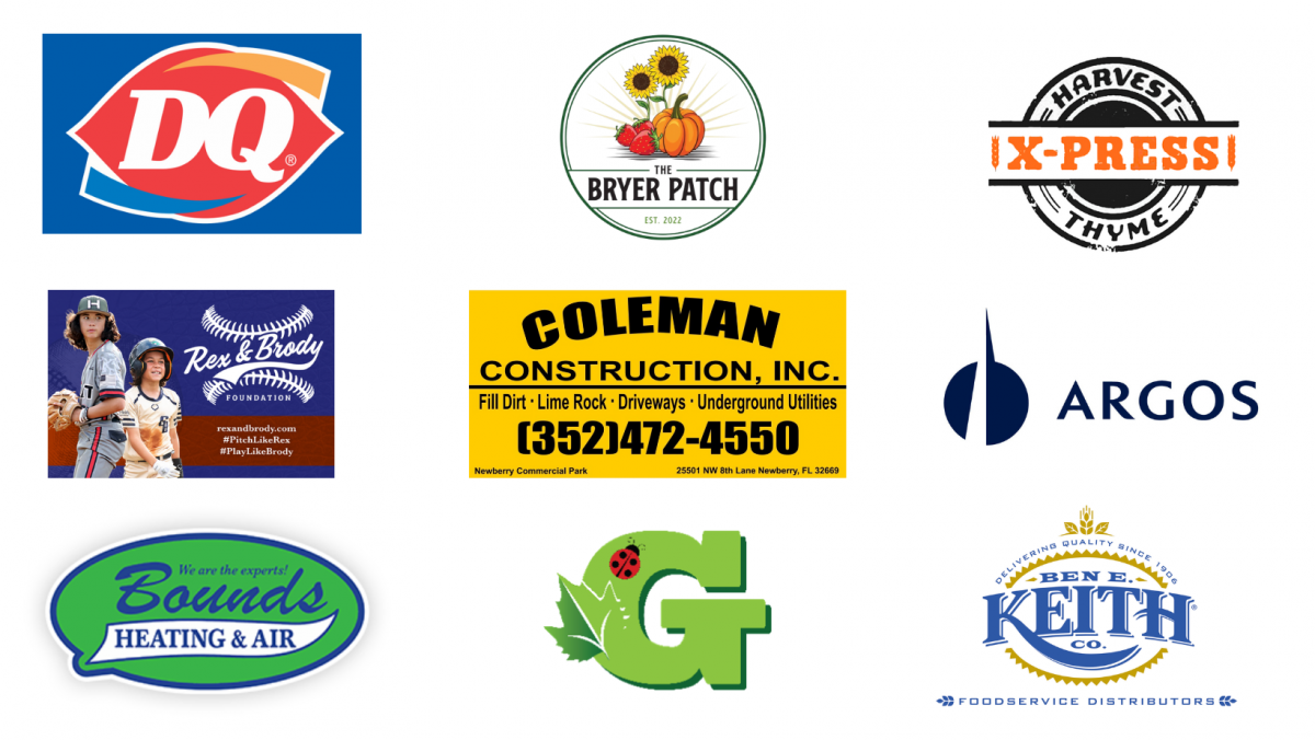 Images of logos: Dairy Queen, The Bryer Patch, Harvest Thyme Express, Rex and Brody Foundation, Coleman Construction, Argos