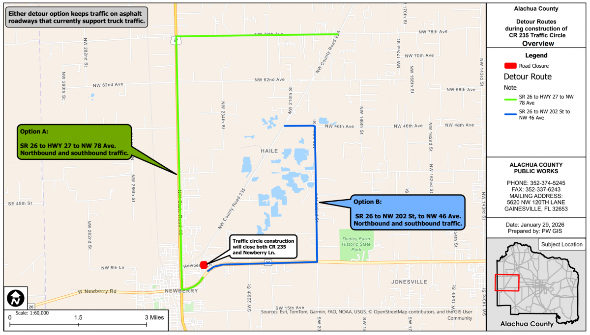 CR235 and Newberry Lane Detour Map - June 1st CR235 and Newberry Lane Detour Map - June 1st